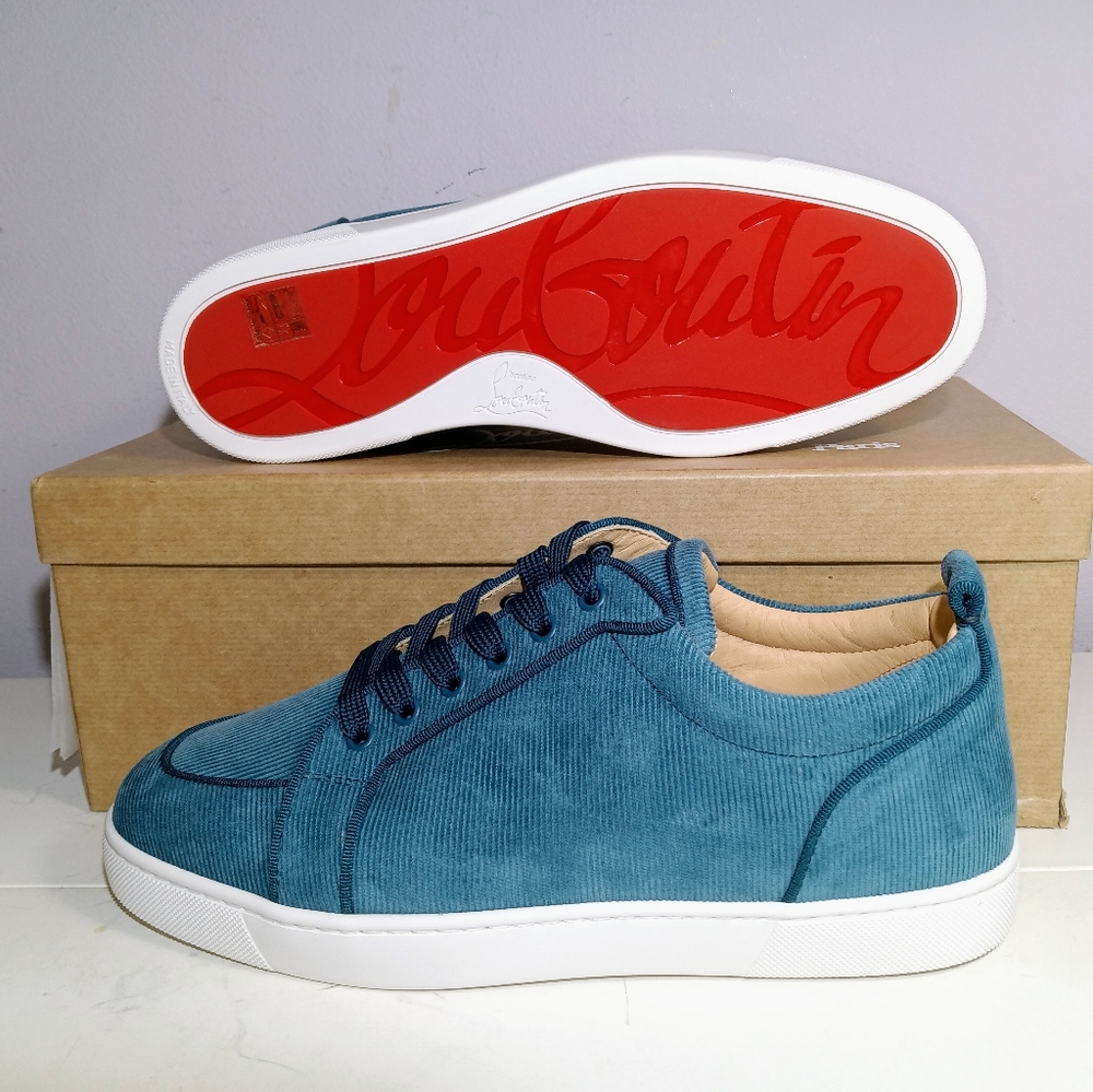 NEW CHRISTIAN LOUBOUTIN RANTULOW ORLATO FLAT BLUE SZ 42 / 9 - Picture 9 of 16